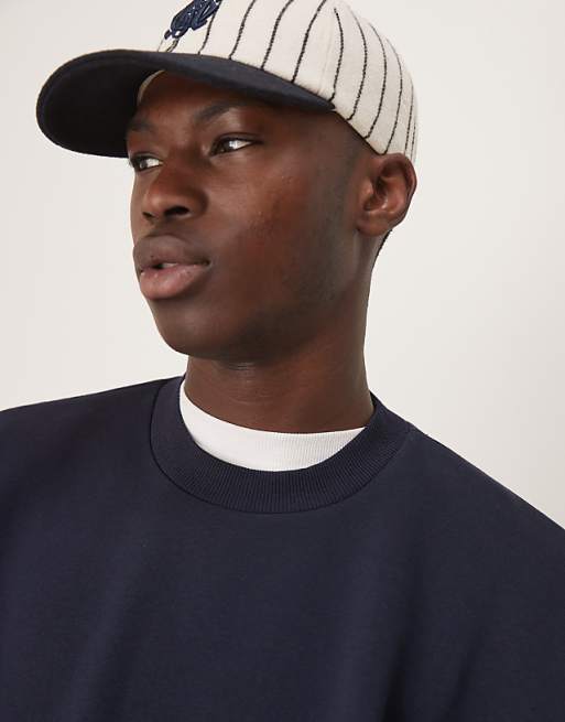 DESIGN Extreme Oversized Co-ord Short Sleeve Sweatshirt In Navy