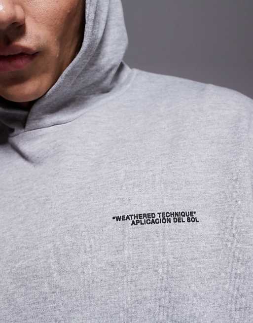 DESIGN Extreme Oversized Sweatshirt With Souvenir Prints In Grey Marl