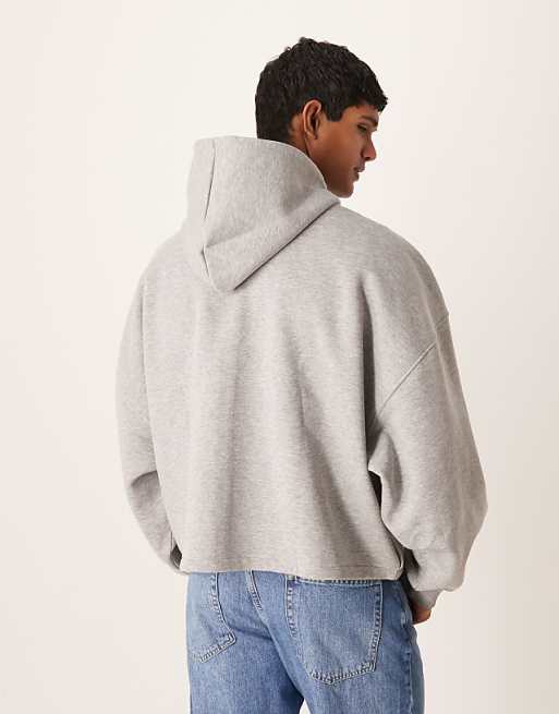 DESIGN Extreme Oversized Zip Through Hoodie In Grey Marl