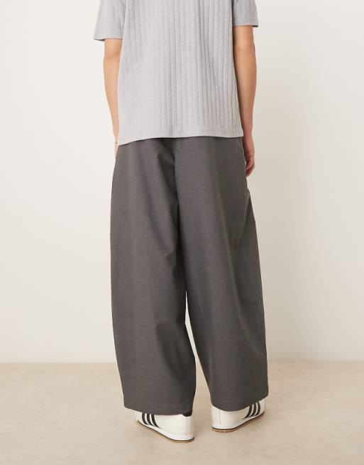 DESIGN Extreme Tapered Trouser With Darts In Charcoal