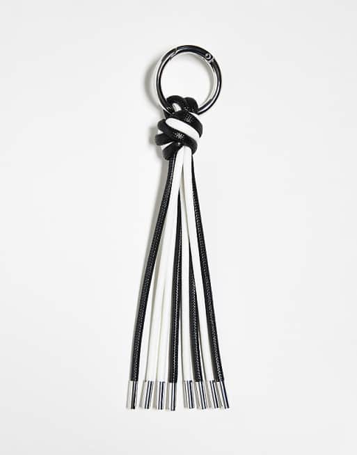DESIGN faux leather keyring bag charm in multi