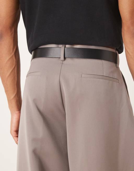 DESIGN Faux Leather Smart Belt In Black