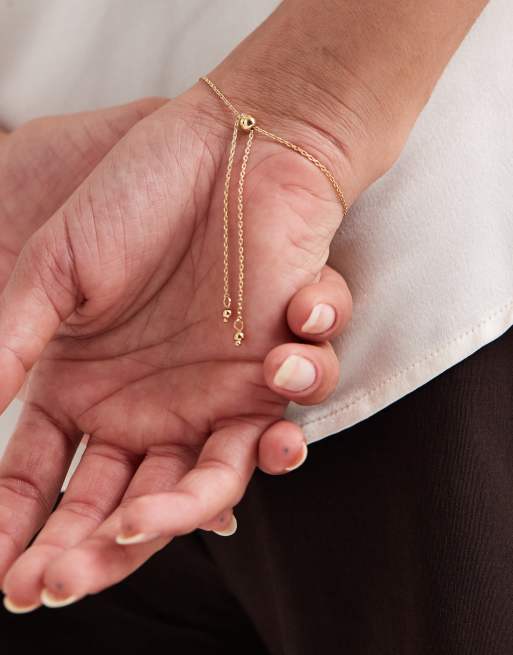 DESIGN Fine Chain Bracelet With Baguette Cubic Zirconia Stone Details In Gold Tone With Gift Bag