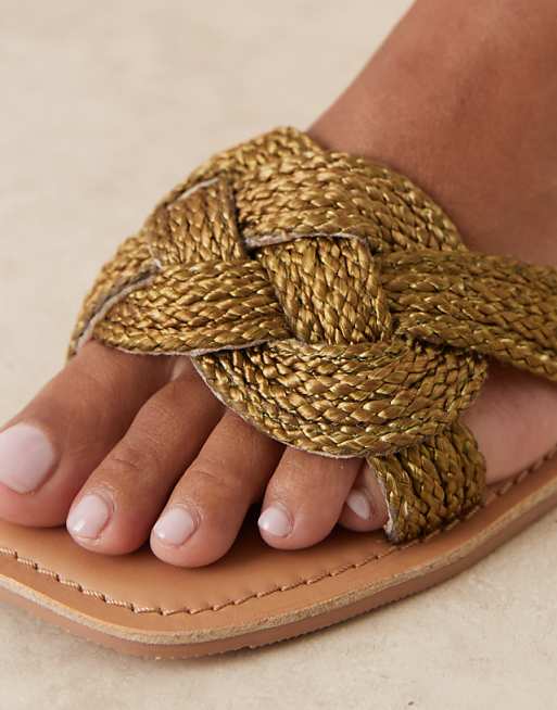 DESIGN Flora Woven Sandal In Khaki