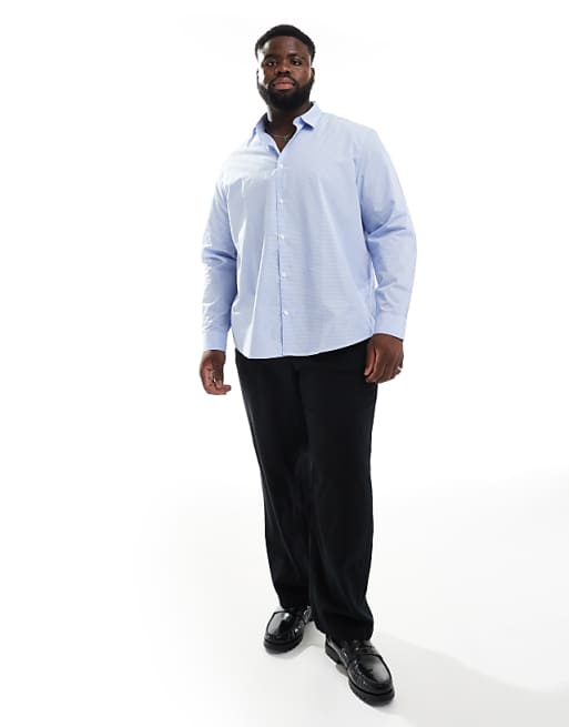 DESIGN Formal Check Regular Shirt In Blue