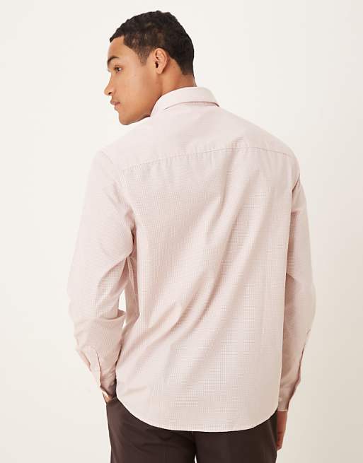 DESIGN Formal Check Regular Shirt In Pink