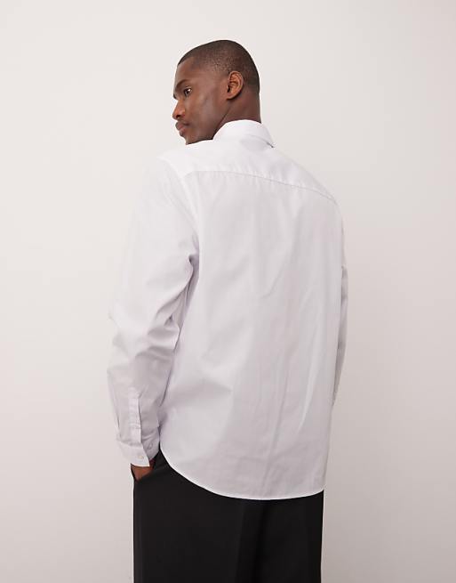 DESIGN Formal Easy Iron Poplin Regular Shirt In White