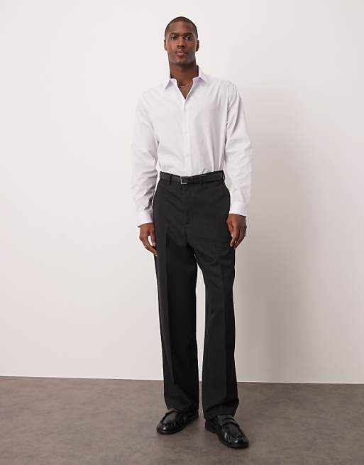 DESIGN Formal Easy Iron Poplin Regular Shirt In White
