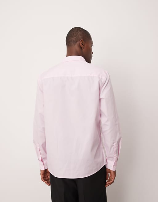 DESIGN Formal Easy Iron Poplin Regular Shirt In Light Pink