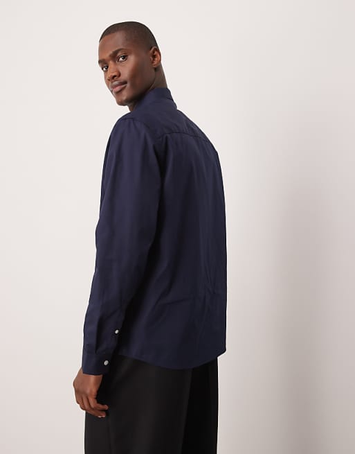 DESIGN Formal Easy Iron Poplin Regular Shirt In Navy
