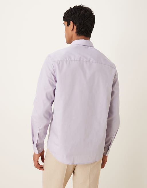 DESIGN Formal Easy Iron Poplin Regular Shirt In Lilac
