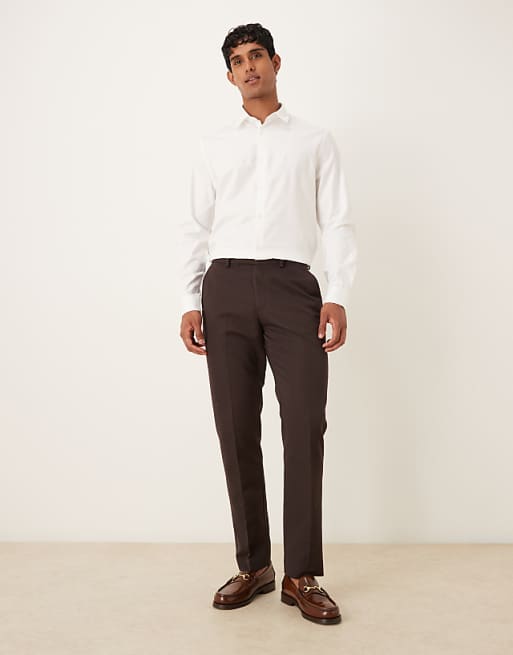 DESIGN formal easy iron twill regular shirt in white