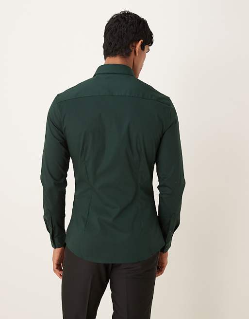 DESIGN Formal Skinny Shirt In Pine Green