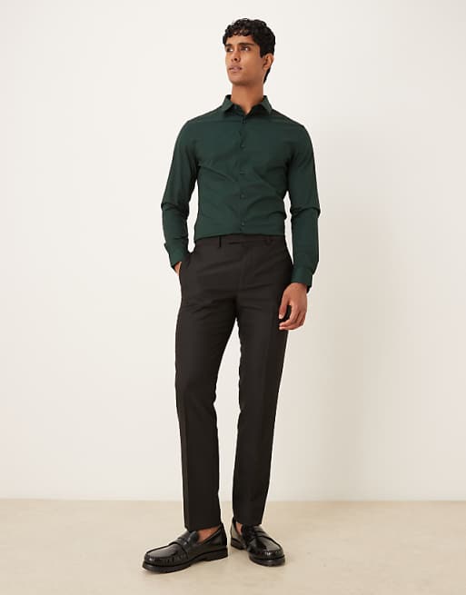 DESIGN formal skinny shirt in pine green