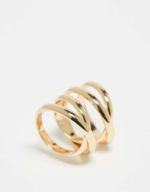 DESIGN Gold Ring With Triple Loop Design