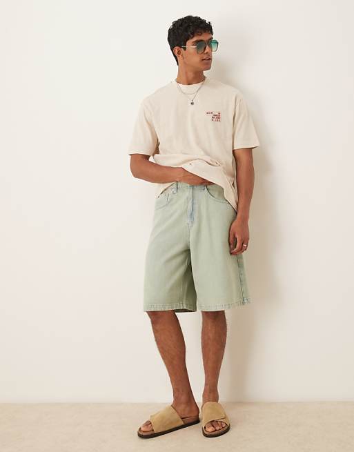 DESIGN Green Tint Denim Jorts