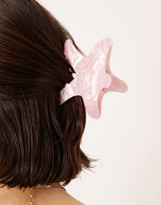 DESIGN Hair Claw In Starfish Design In Pink