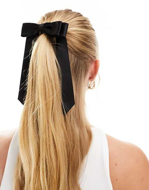 DESIGN hairband with bow detail in black