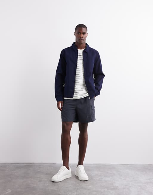 DESIGN Harrington Jacket In Navy