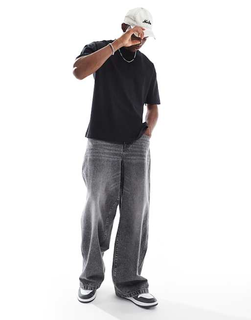 DESIGN Heavyweight 2 Pack Oversized T-shirts In Black