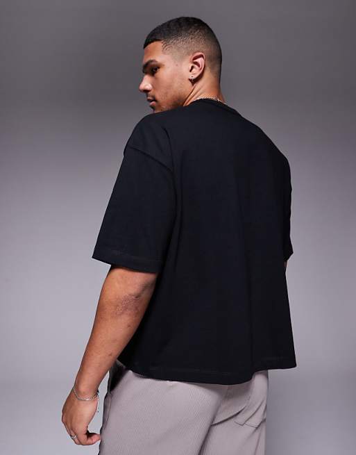 DESIGN Heavyweight Boxy Oversized T-shirt In Black