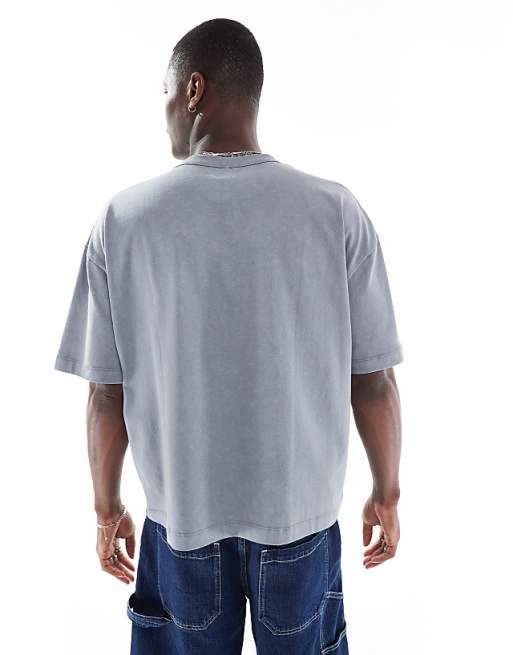 DESIGN Heavyweight Boxy Oversized T-shirt In Light Washed Grey With High Summer Graphic