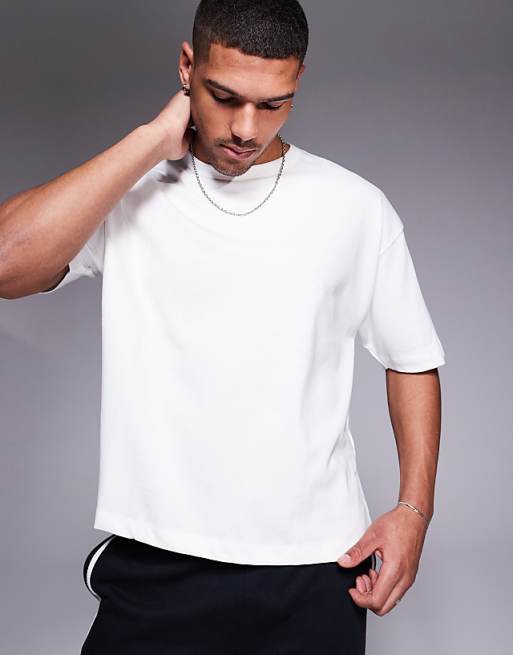 DESIGN heavyweight boxy oversized t-shirt in white