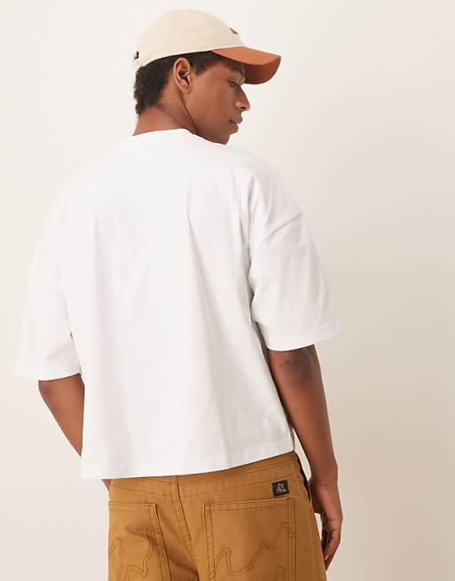 DESIGN Heavyweight Boxy Oversized T-shirt With Print In White