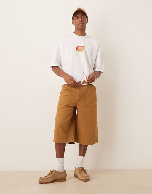 DESIGN Heavyweight Boxy Oversized T-shirt With Print In White