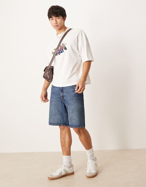 DESIGN Heavyweight Boxy Oversized T-shirt With Fruit Print In Off White