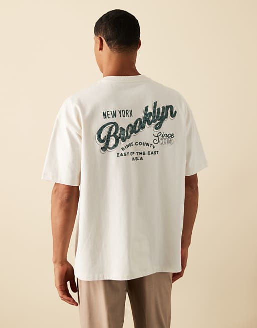 DESIGN Heavyweight Boxy Oversized T-shirt With City Print In Off White