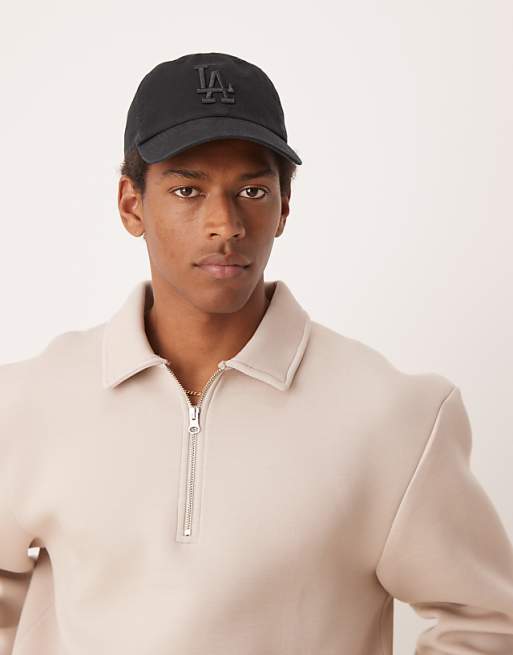 DESIGN Heavyweight Boxy Relaxed Quarter Zip Sweatshirt In Scuba-style Fabric In Beige