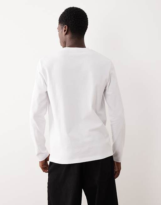 DESIGN Heavyweight Crew Neck Long Sleeve T-shirt In White