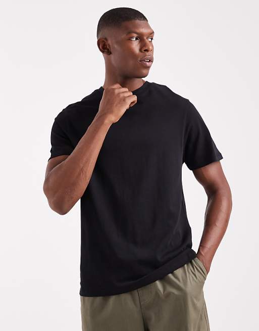 DESIGN heavyweight crew neck t-shirt in black