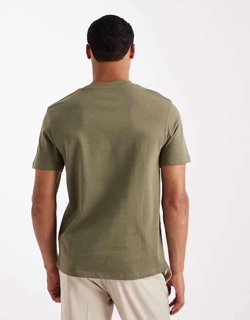 DESIGN Heavyweight Crew Neck T-shirt In Khaki