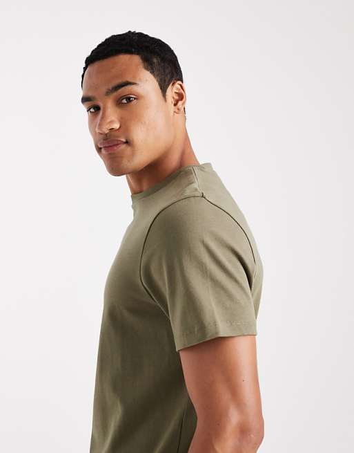 DESIGN Heavyweight Crew Neck T-shirt In Khaki