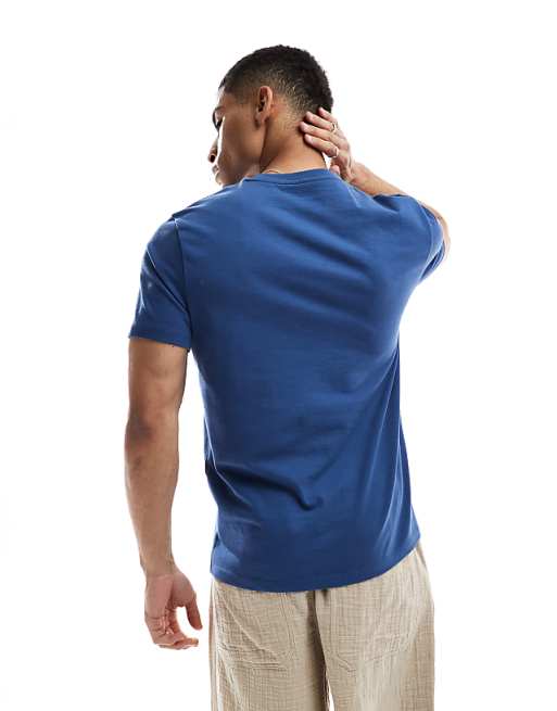 DESIGN Heavyweight Crew Neck T-shirt In Mid Blue