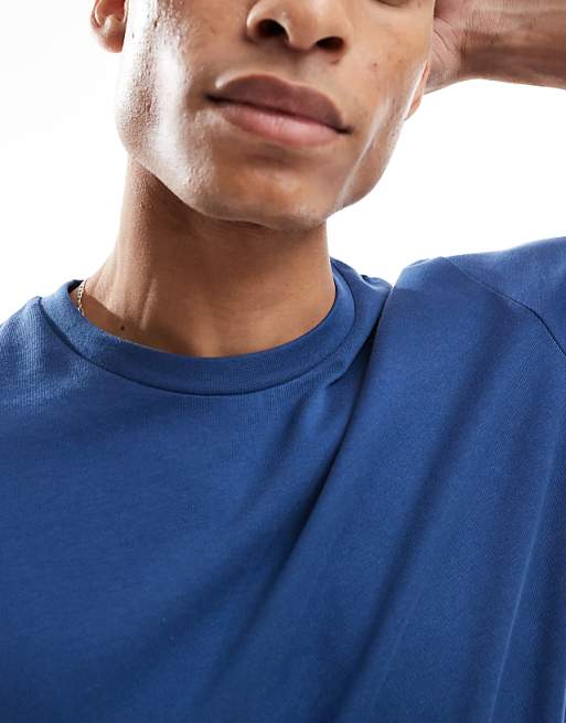DESIGN Heavyweight Crew Neck T-shirt In Mid Blue