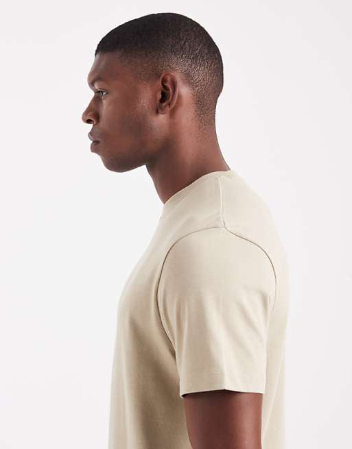 DESIGN Heavyweight Crew Neck T-shirt In Stone