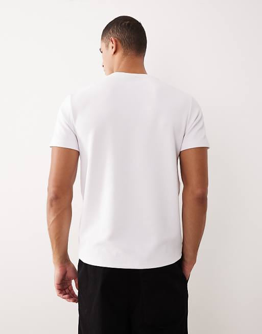 DESIGN Heavyweight Crew Neck T-shirt In White Texture