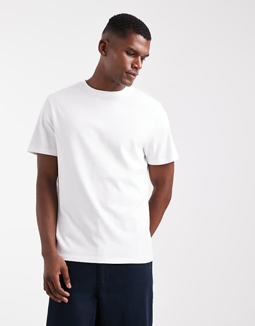 DESIGN heavyweight crew neck t-shirt in white