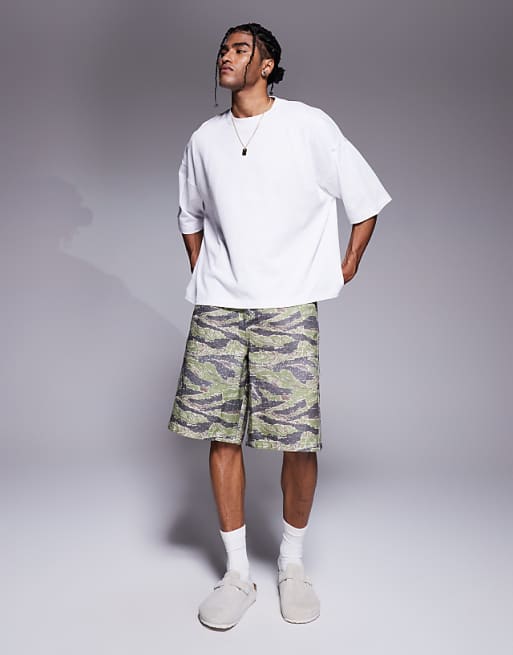 DESIGN Heavyweight Extreme Oversized Half Sleeve T-shirt In White