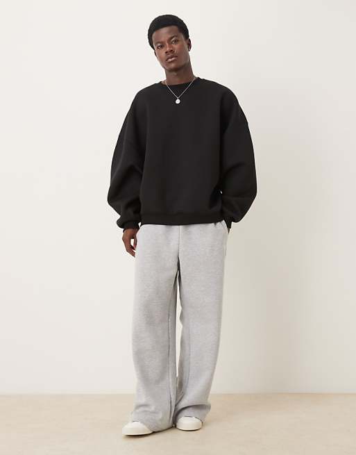 DESIGN Heavyweight Extreme Oversized Sweatshirt In Scuba-style Fabric In Black