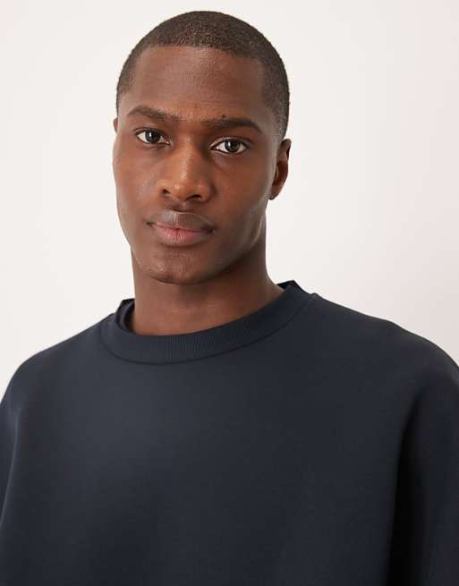 DESIGN Heavyweight Extreme Oversized Sweatshirt In Scuba-style Fabric In Navy