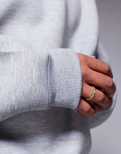 DESIGN Heavyweight Extreme Oversized Sweatshirt In Scuba-style Fabric In Grey Marl