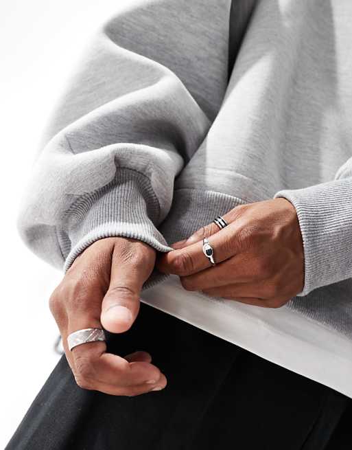 DESIGN Heavyweight Extreme Oversized Sweatshirt In Scuba-style Fabrici N Grey Marl