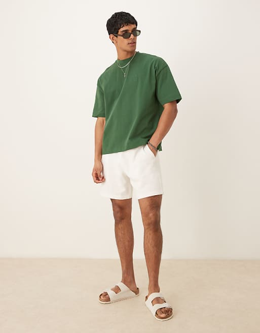 DESIGN Heavyweight Oversized Boxy Drop Shoulder T-shirt In Green