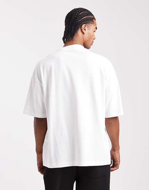 DESIGN Heavyweight Oversized High Neck T-shirt In White