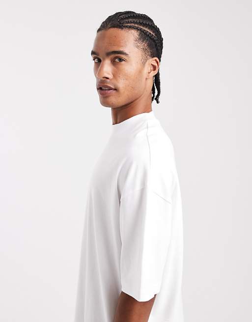 DESIGN Heavyweight Oversized High Neck T-shirt In White