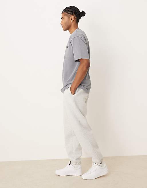 DESIGN Heavyweight Oversized Jogger In Scuba-style Fabric In Ice Marl